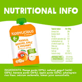Kiddylicious mango banana apple yoghurt pouch 100g (British brand)