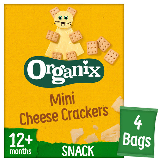 Organix Mini Cheese Crackers Toddler Snacks Multipack 12 months+ 4x20g
