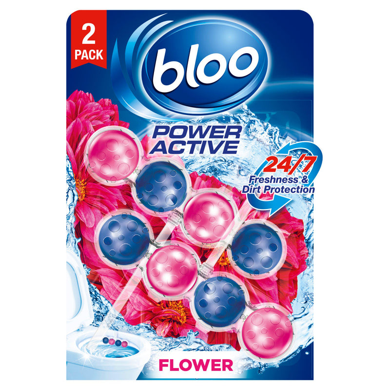 Bloo Power Active flower rim blocks 2x50g, imported from the UK