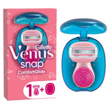 Gillette Venus Snap women's razor with compact handle and case, imported from the UK