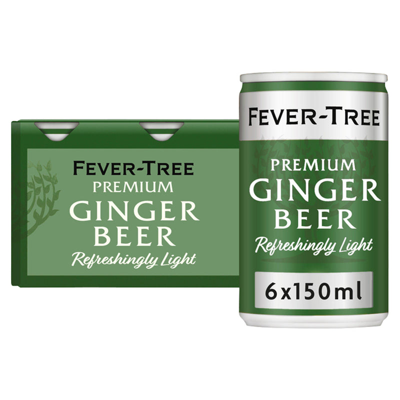 Fever-Tree Refreshingly Light Ginger Beer 150ml can, imported from the UK