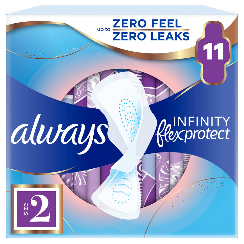 Always Infinity FlexProtect Long sanitary towels with wings (British brand)