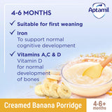 Aptamil creamed banana porridge baby cereal 125g, imported from the UK