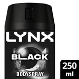 Sainsburys Lynx Black 48 Hour Deodorant Aerosol Body Spray for Men, 250ml- Buy online at McGrocer