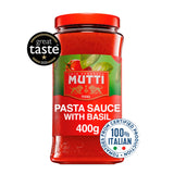 Mutti tomato pasta sauce with basil 400g, imported from the UK