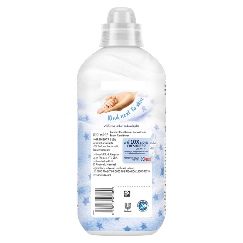Dermatologist-Recommended Fabric Conditioner with Cotton Fresh Scent, 900ml for 30 Washes