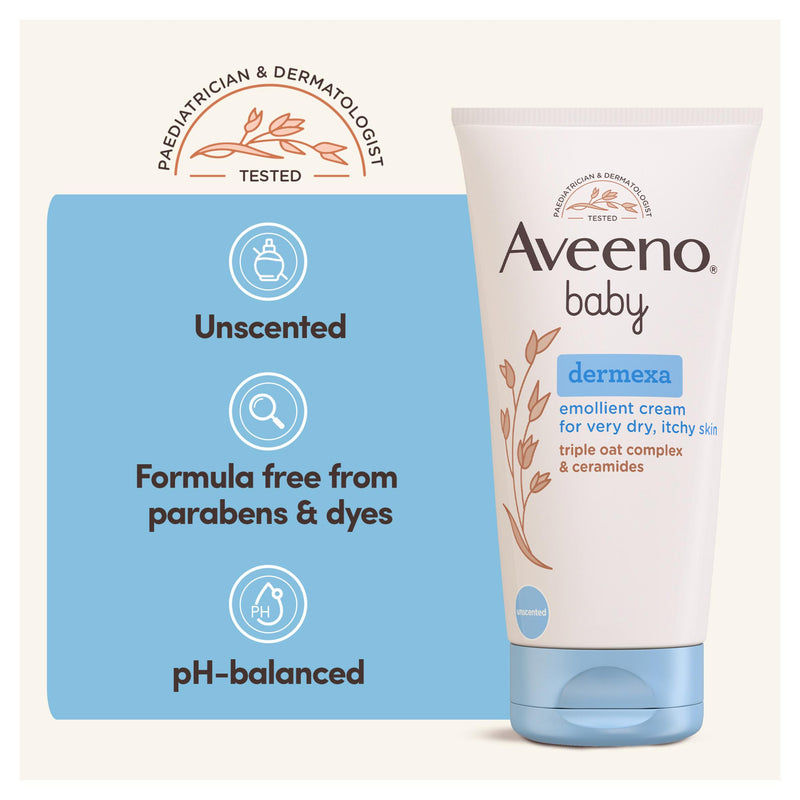 Aveeno Baby Dermexa emollient cream 150ml, imported from the UK