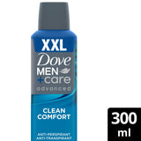 Sainsburys Dove Men+Care Advanced Clean Comfort XXL Antiperspirant Aerosol Deodorant Spray 300ml- Buy online at McGrocer