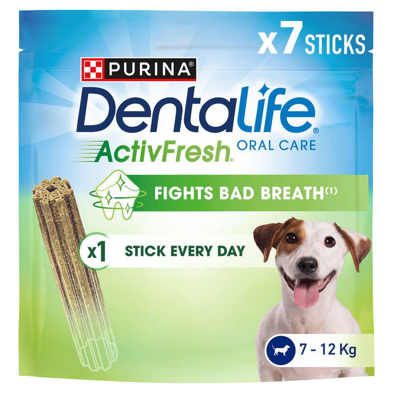 Purina Dentalife ActivFresh small dental dog chews chicken x7, imported from the UK