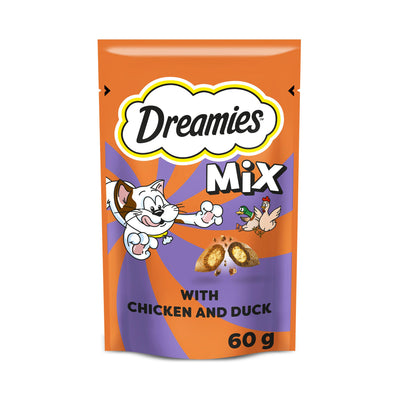 Sainsburys Dreamies Mix Cat Treat Biscuits with Chicken & Duck 60g- Buy online at McGrocer
