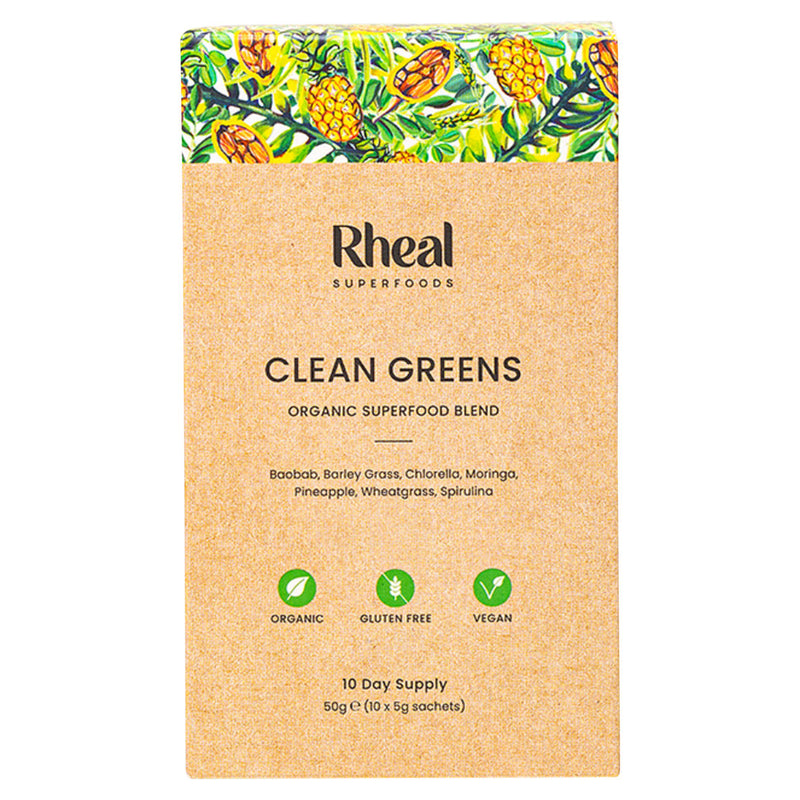 Rheal Clean Greens powder 10 x 5g sachets imported from the UK
