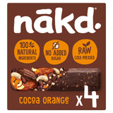Sainsburys Nakd Cocoa Orange Fruit & Nut Bars 4x35g- Buy online at McGrocer