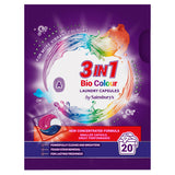 Sainsbury's 3 in 1 Bio Colour Laundry Capsules 20 Washes