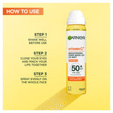 Garnier Vitamin C Brightening UV Mist 75ml bottle, UK version