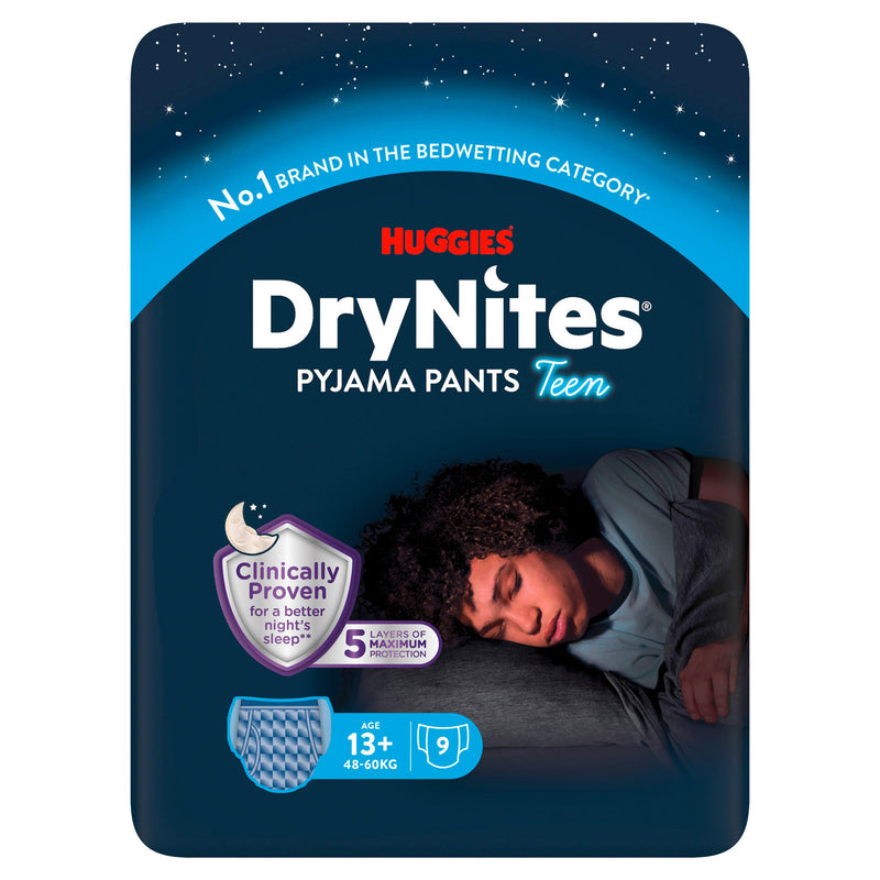Huggies DryNites boys bedwetting pyjama pants 9 pack, UK version