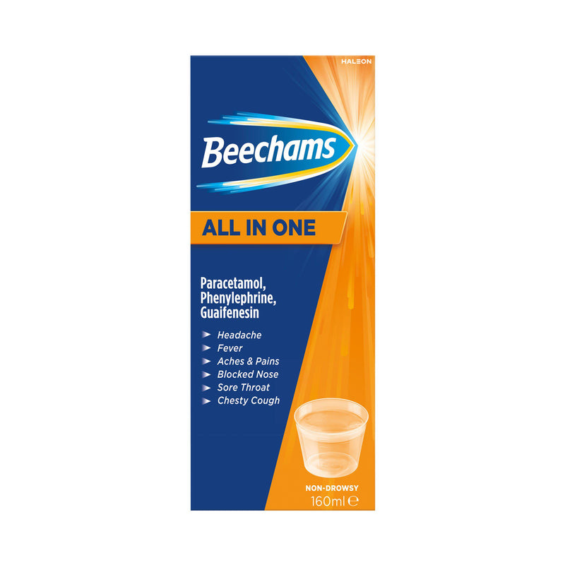 Beechams All In One cold flu liquid medicine 160ml - British product