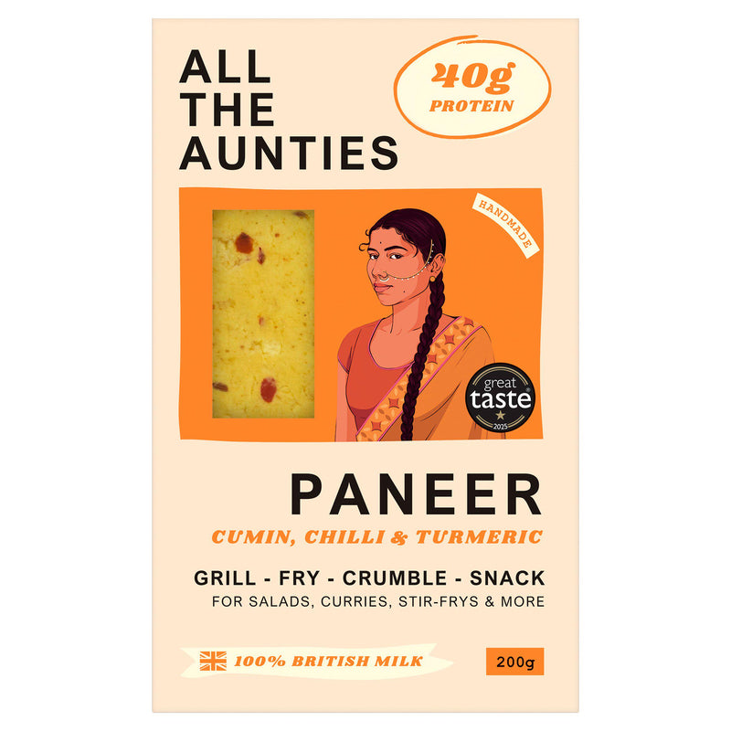All The Aunties cumin chilli turmeric paneer 200g (British brand)