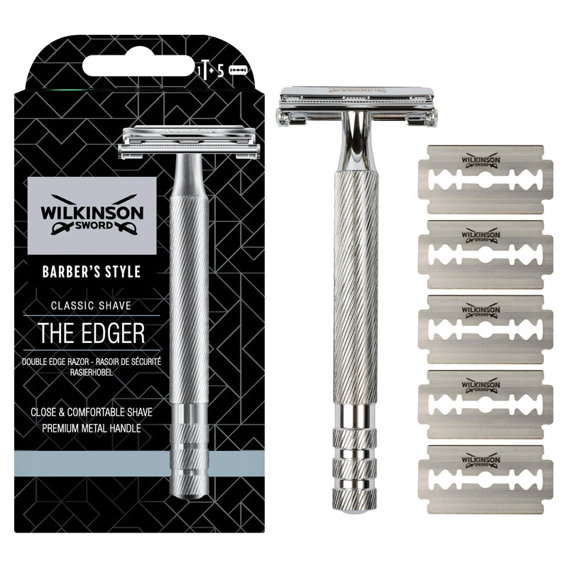 Wilkinson Sword double edge razor with 5 blade refills (British brand)