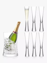 John Lewis LSA International Moya Set of 6 Flutes and Champagne Bucket- Buy online at McGrocer