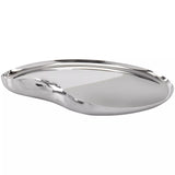 John Lewis 36cm Mirror Polished Stainless Steel Serving Tray with Undulating Rim and Anti-Slip Mat- Buy online at McGrocer