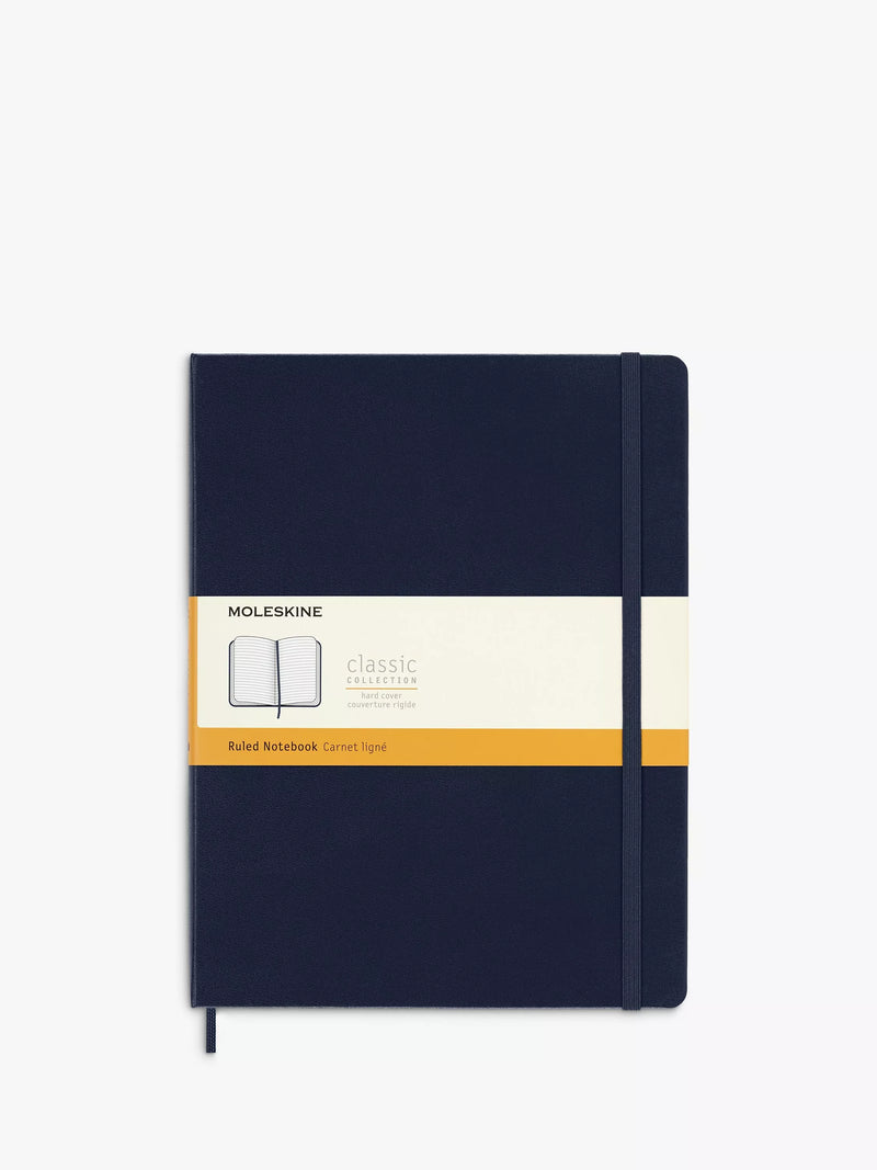 Moleskine extra large hard cover ruled notebook ocean blue, imported from the UK