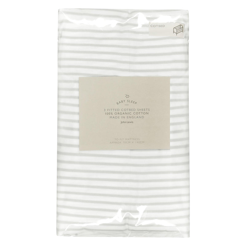 John Lewis fitted cotbed sheets pack of 3 70x140cm (British brand)