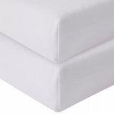 John Lewis John Lewis Organic Cotton Fitted Travel Cot Sheet Pack of 2 White- Buy online at McGrocer