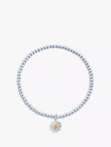 John Lewis Estella Bartlett Sienna Flower Charm Stretch Bracelet in Silver- Buy online at McGrocer