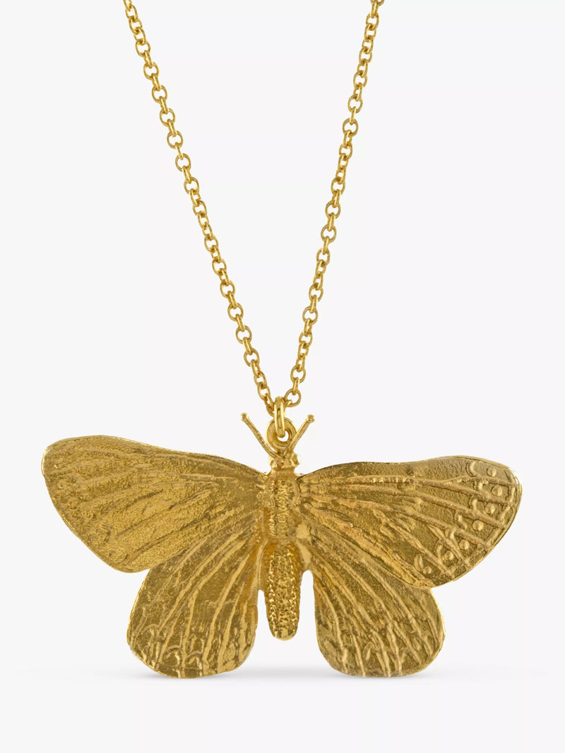 Alex Monroe butterfly pendant necklace gold 45cm (British brand)
