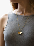 Alex Monroe butterfly pendant necklace gold 45cm (British brand)