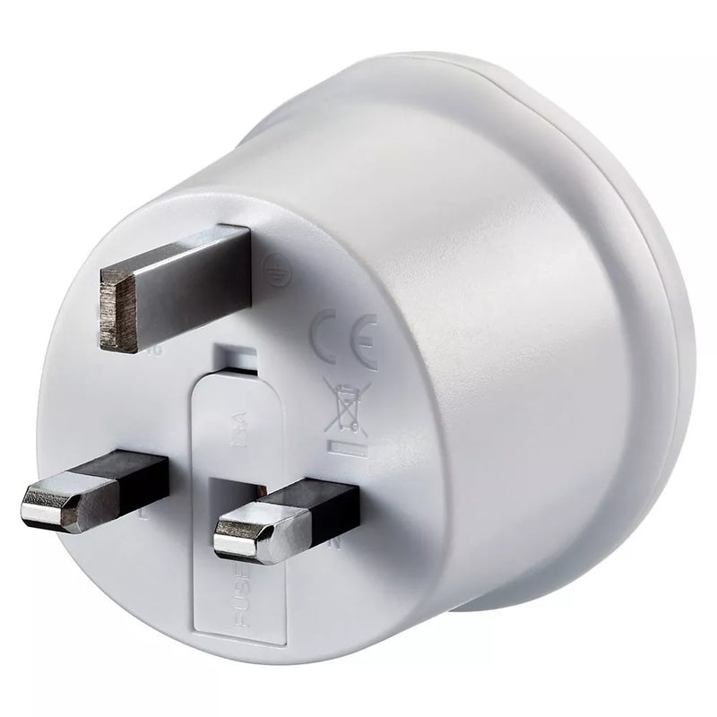 Go Travel EU to UK adaptor white, UK version