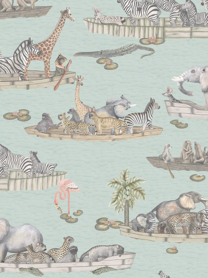 Cole & Son Zambezi wallpaper animal boats - British product