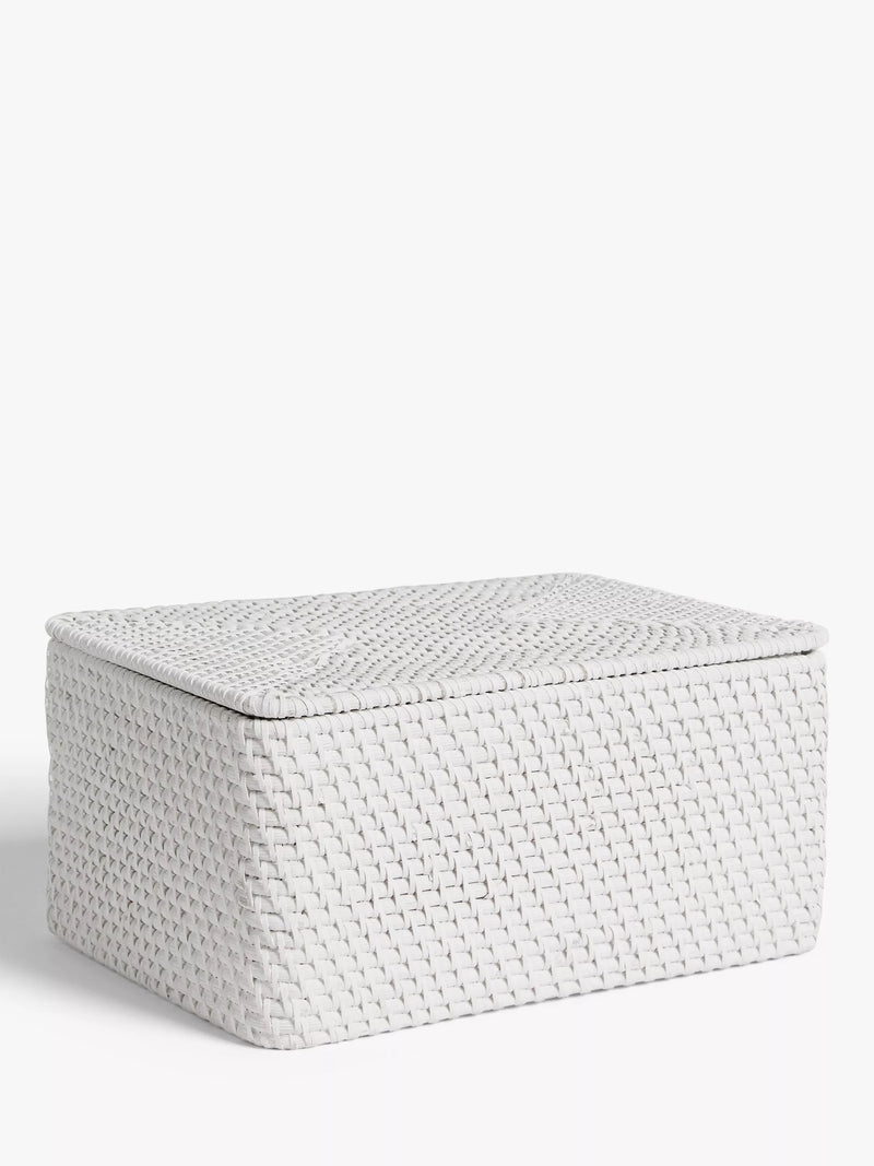 John Lewis rattan lidded storage box (British brand)