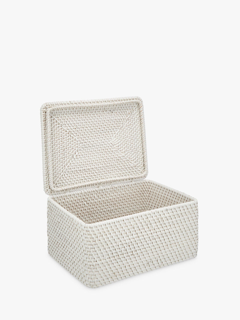 John Lewis rattan lidded storage box (British brand)
