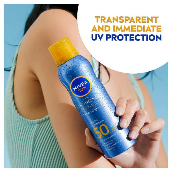 NIVEA SUN Cooling Suncream Mist SPF50 200ml, imported from the UK