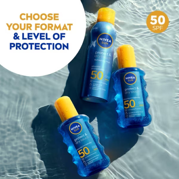 NIVEA SUN Cooling Suncream Mist SPF50 200ml, imported from the UK