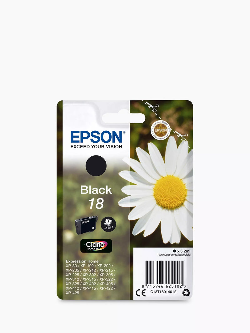 Epson T1801 black ink cartridge (British brand)