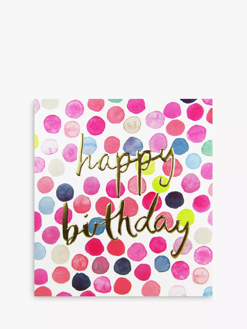 The Proper Mail Company polka dots happy birthday card, UK version