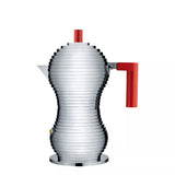 Alessi Pulcina 3 cup silver and red espresso maker (British brand)