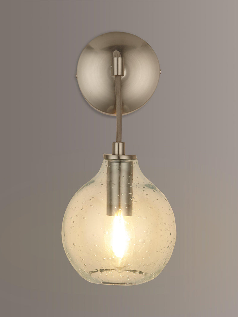 John Lewis Selsey hand-blown blue glass wall light, imported from the UK