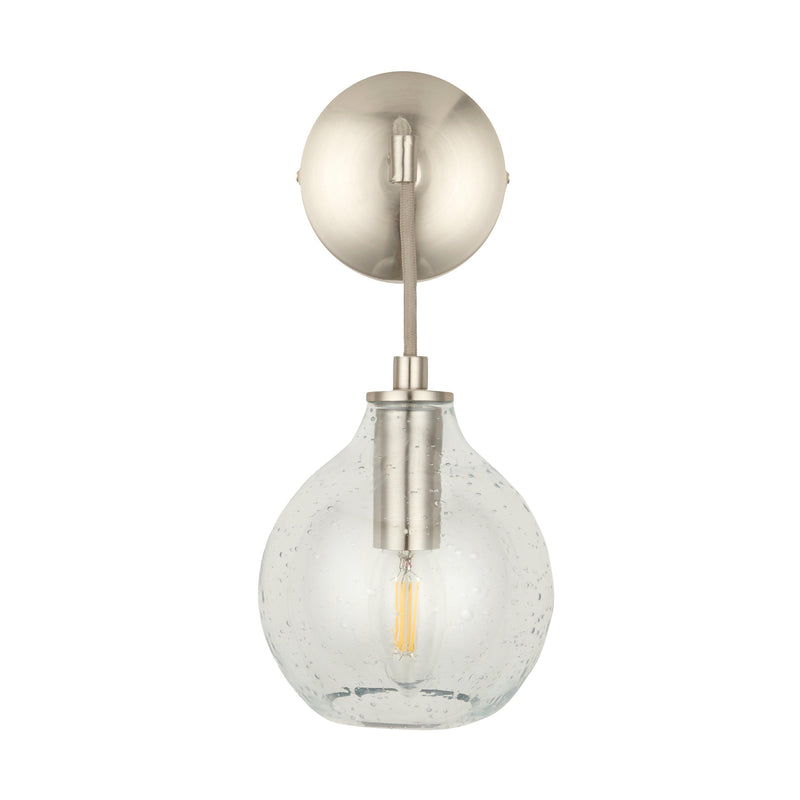 John Lewis Selsey hand-blown blue glass wall light, imported from the UK