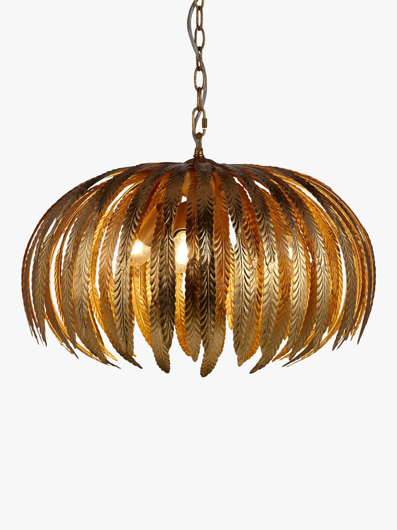 John Lewis Montserrat Leaf Ceiling Light in gold, imported from the UK