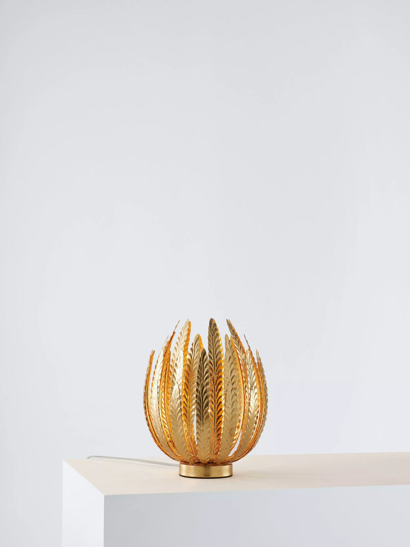 John Lewis Montserrat leaf table lamp in gold finish, British brand