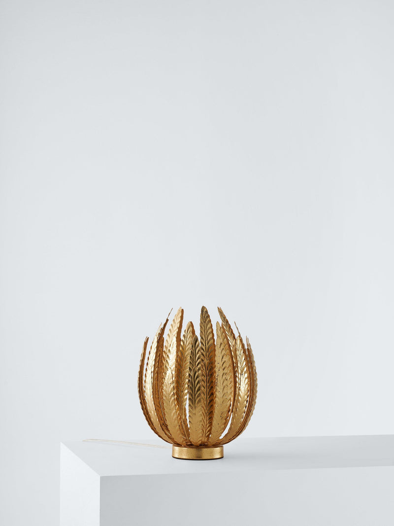 John Lewis Montserrat leaf table lamp in gold finish, British brand