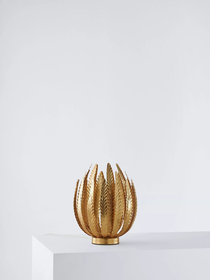 John Lewis Montserrat leaf table lamp in gold finish, British brand