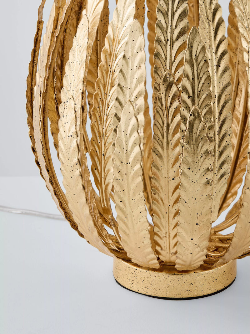 John Lewis Montserrat leaf table lamp in gold finish, British brand