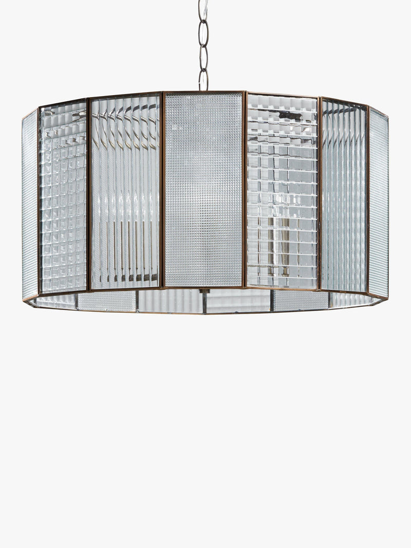 John Lewis Rhea ceiling pendant antique brass 3-light, imported from the UK