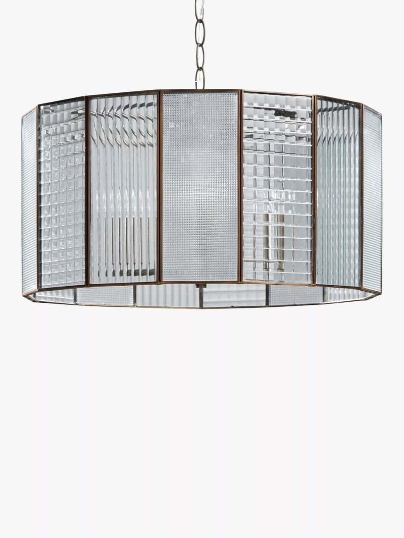 John Lewis Rhea ceiling pendant antique brass 3-light, imported from the UK
