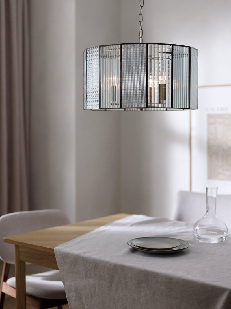 John Lewis Rhea ceiling pendant antique brass 3-light, imported from the UK
