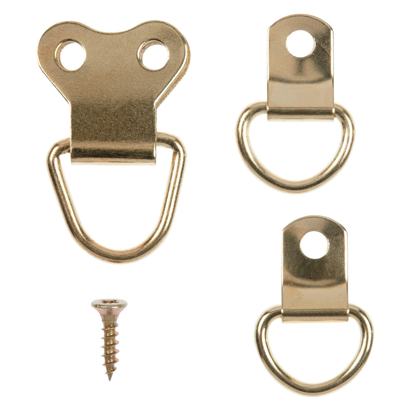 Frank Shaw brass plated D rings pack of 8 (British brand)